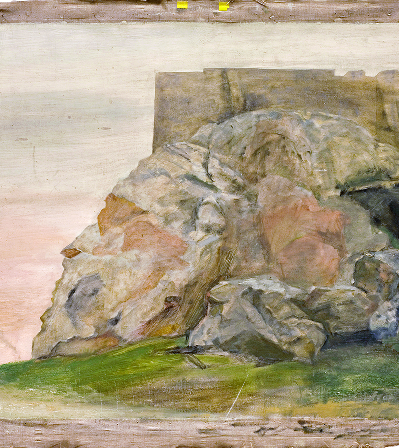 Yannis Tsarouchis, The Acropolis Hill (unfinished), 1960s, oil on canvas, 84 x 105 cm, Private Collection, (c) Yannis Tsarouchis Foundation.