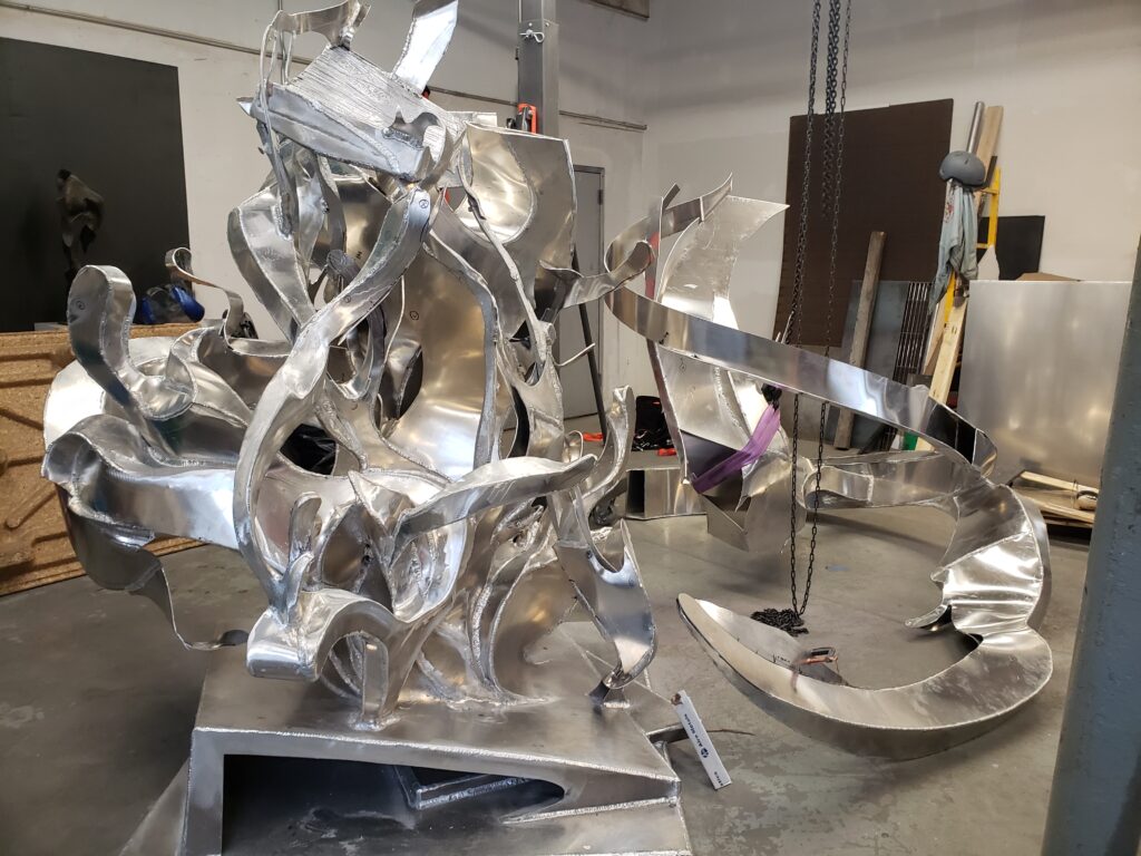 Gwen Yen Chiu's metal fabrication studio, 2021.